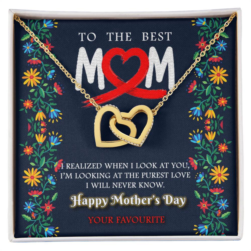To My Mom Purest Love Love You Always Interlocking Hearts Necklace