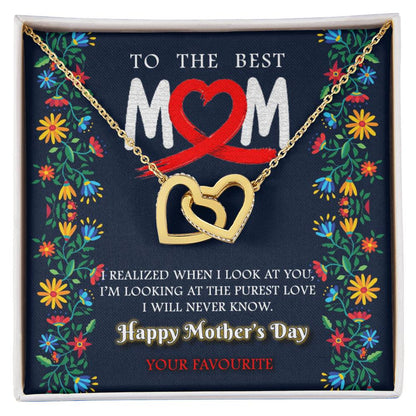 To My Mom Purest Love Love You Always Interlocking Hearts Necklace