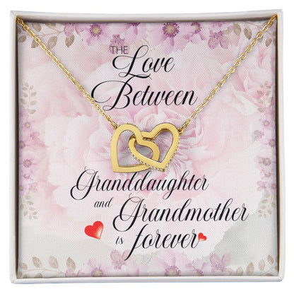 Love Granddaughter Forever. Interlocking Hearts Necklace
