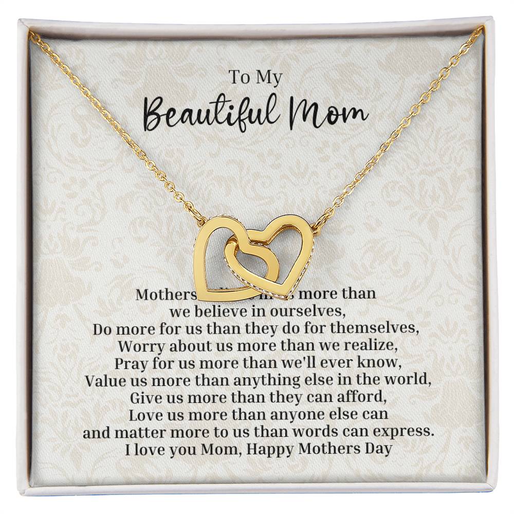 Mothers Day Two Hearts Necklace Mothers Day Gifts Daughter To Mom Gifts Gifts For Mom Son To Mom Gift Necklace For Mom Interlocking Hearts Necklace