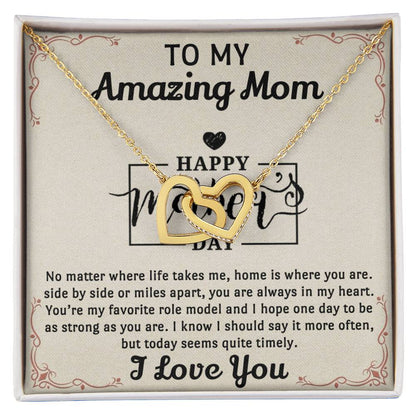 My Amazing Mom Interlocked Together Necklace For Mothers Day Interlocking Hearts Necklace