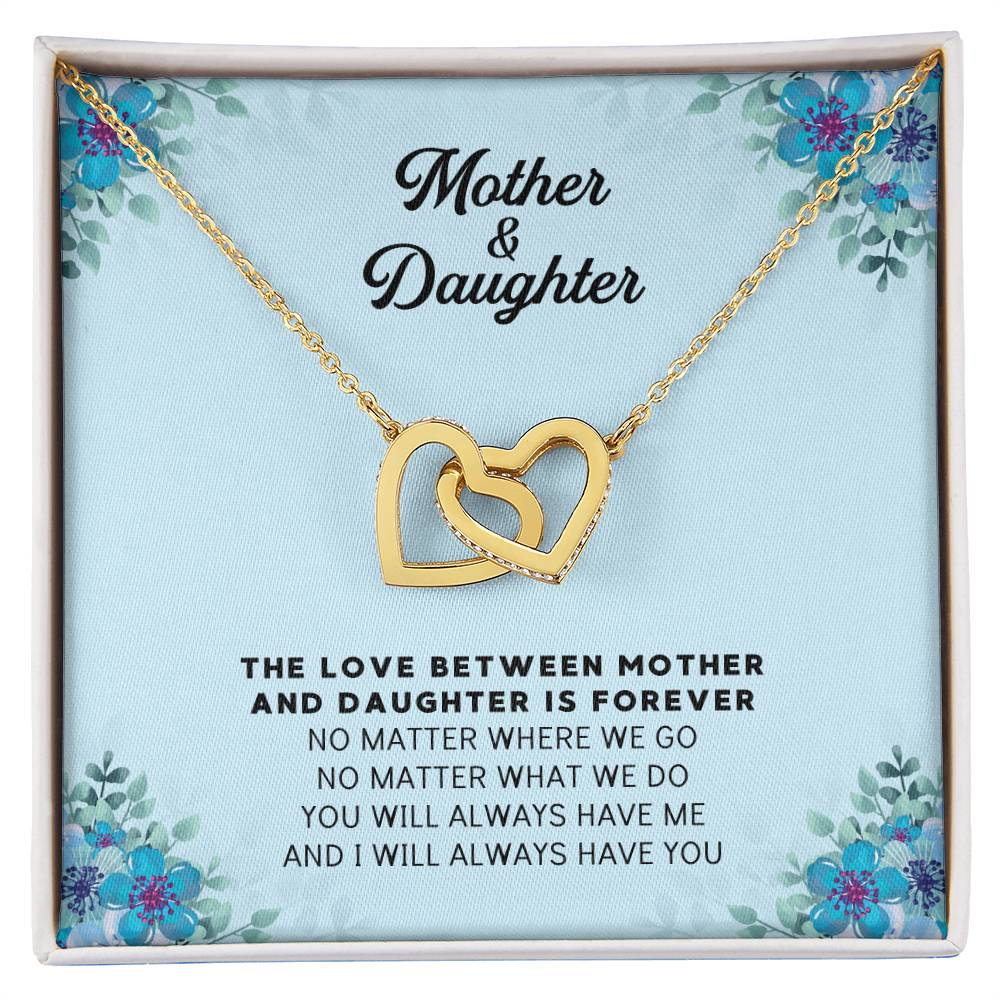 Linked Hearts Necklace For Mother Daughter Gift Minimalist Jewelry Gift For Daughter Mothers Day Sentimental Jewelry Gift For Mom Interlocking Hearts Necklace