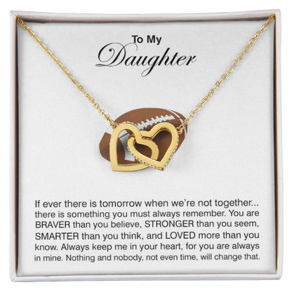 To My Daughter - If There Is Tomorrow Interlocking Hearts Necklace