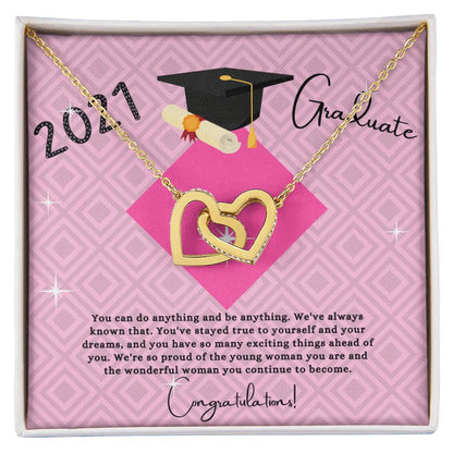 Popular Graduation Gift For Granddaughter 2021- Two Hearts Necklace Interlocking Hearts Necklace