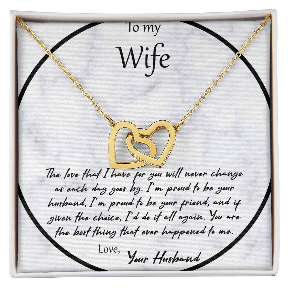 To My Wife The Love That I Have For You - White Interlocking Hearts Necklace