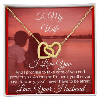 To My Lovely Wife - The Beautiful Interlocking Hearts Necklace