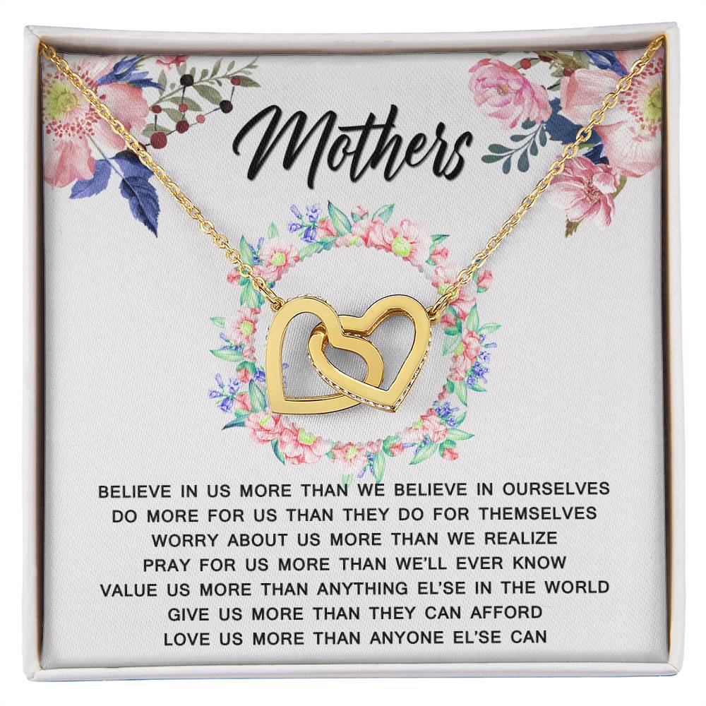 Meaningful Gift For Mothers Interlocking Hearts Necklace