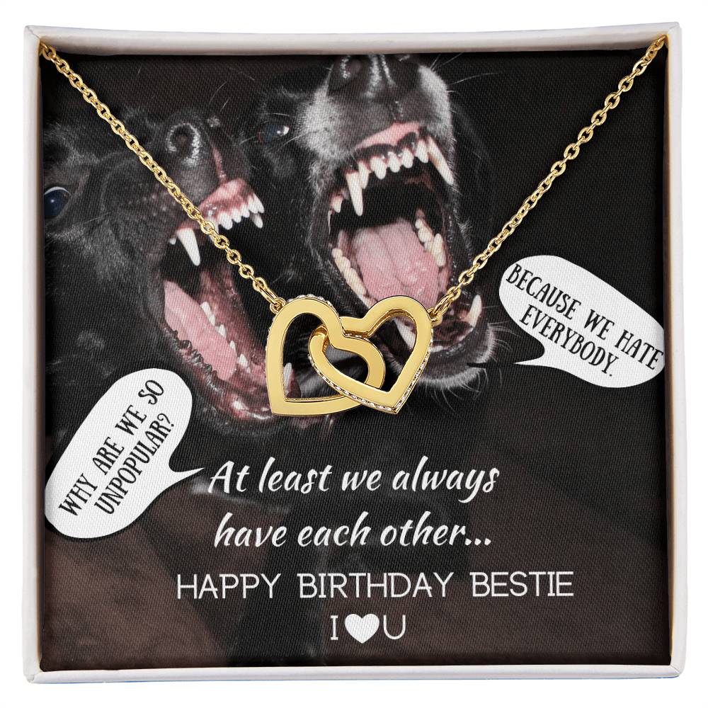 I Love You Bestie - Hearts Necklace Interlocking Hearts Necklace
