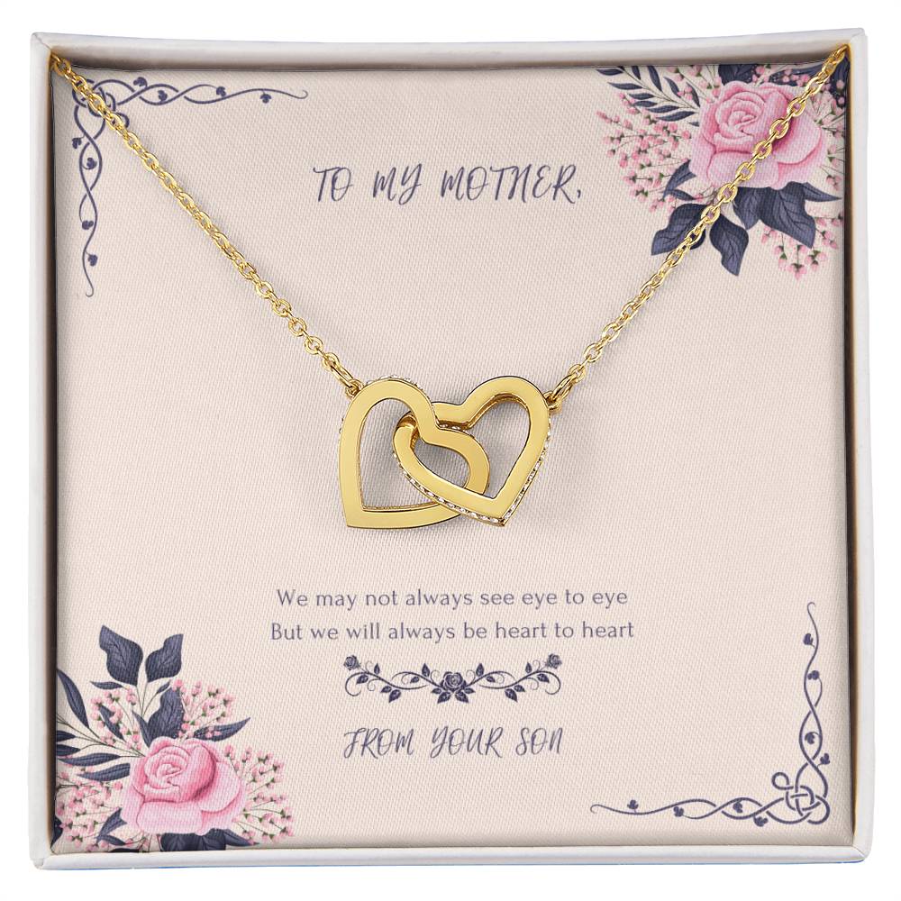 Heart To Heart Never-Ending Love Necklace From Son Interlocking Hearts Necklace