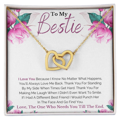 To My Best Friend Necklace Interlocking Hearts Necklace