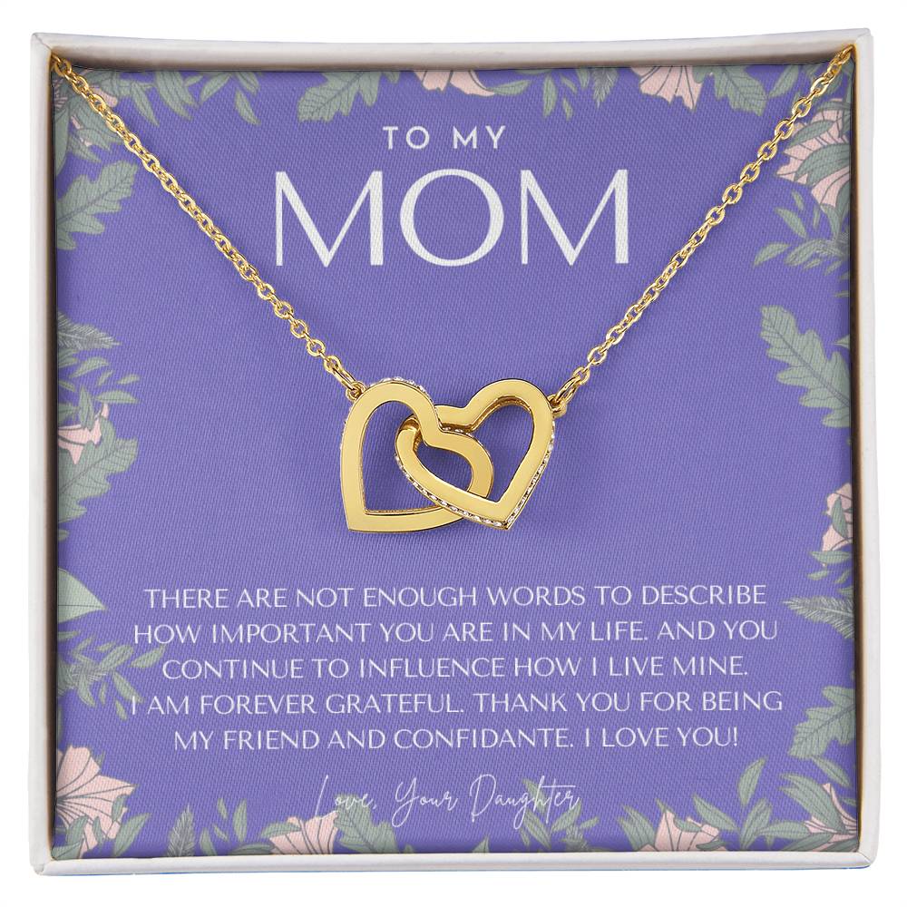To My Mom Necklace Mom Gift Mother’S Day Gift Birthday Gift For Mom Gift From Daughter For Mom Necklace For Mom Gift For Mom Interlocking Hearts Necklace