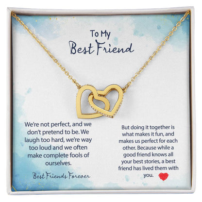 Best Friend Forever Necklace Interlocking Hearts Necklace