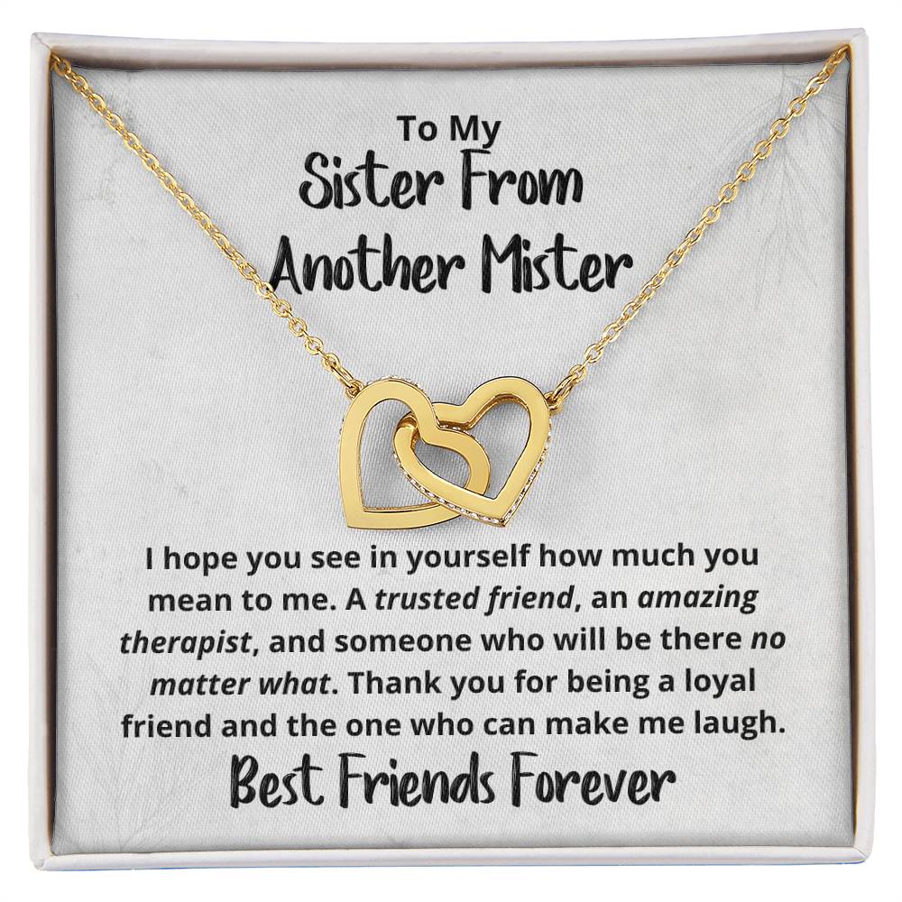 Sister From Another Mister Necklace Interlocking Hearts Necklace