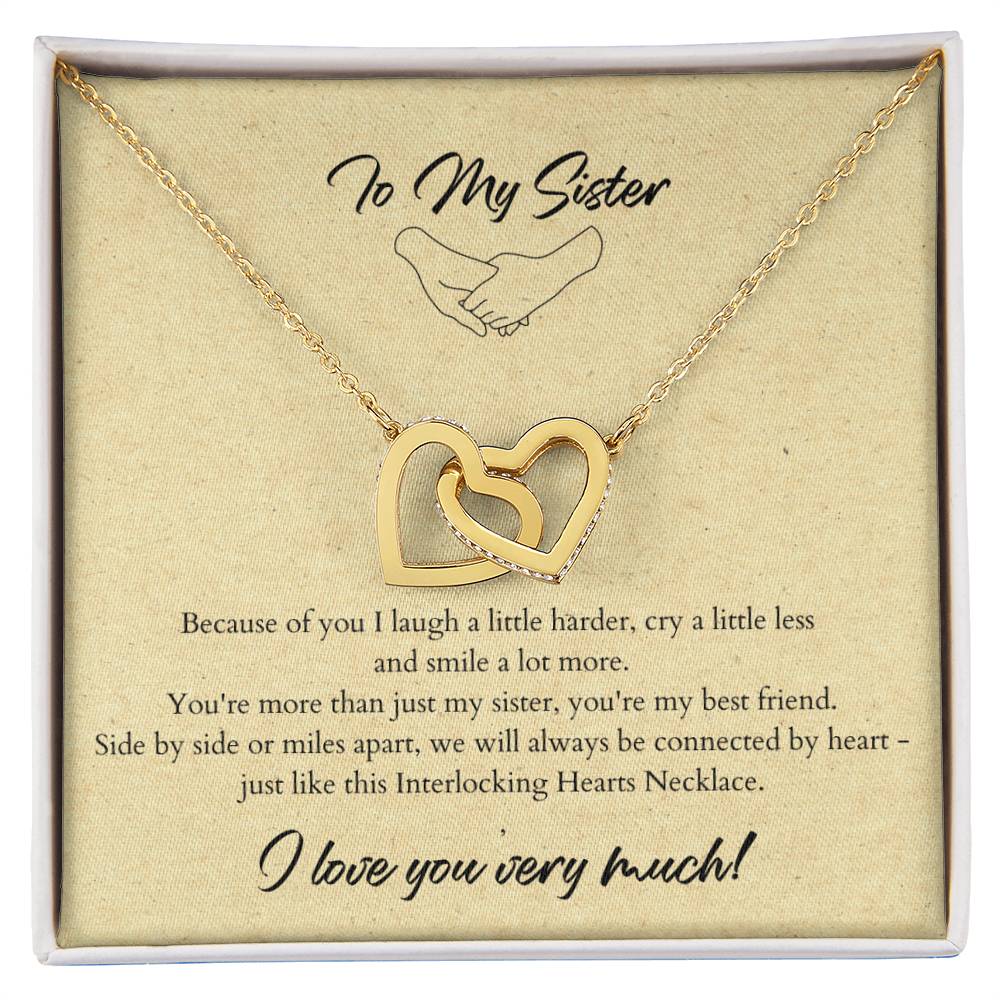 To My Sister Interlocking Hearts Necklace