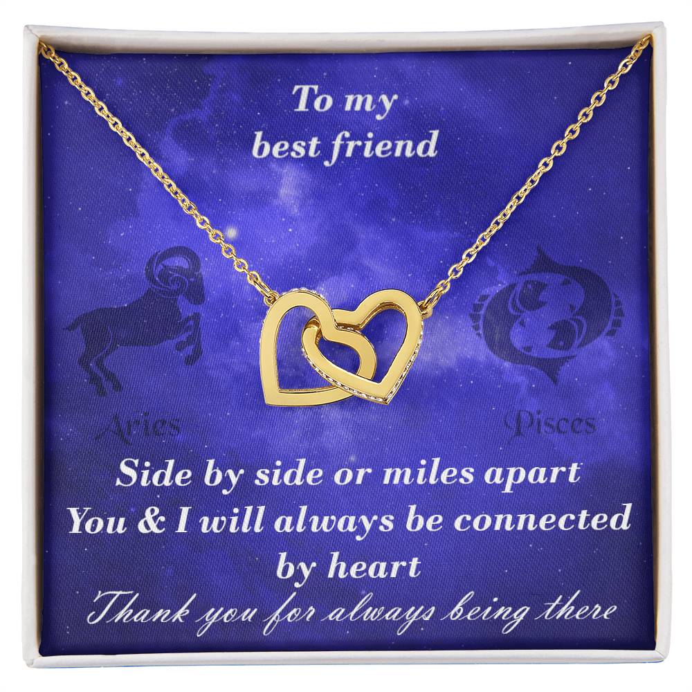 Aries To Pisces Best Friend Interlocked Hearts Necklace Interlocking Hearts Necklace