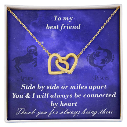 Aries To Pisces Best Friend Interlocked Hearts Necklace Interlocking Hearts Necklace