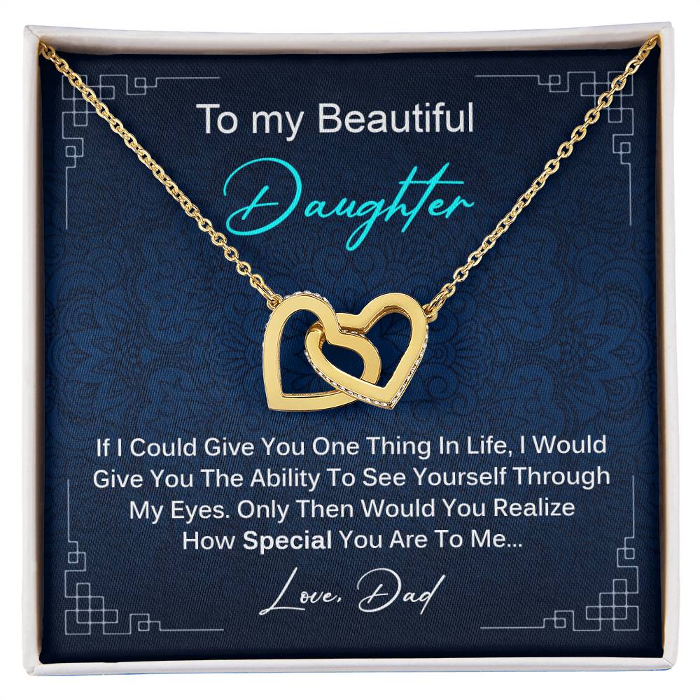 Special Gift For Daughter From Dad Interlocking Hearts Necklace