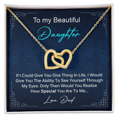 Special Gift For Daughter From Dad Interlocking Hearts Necklace