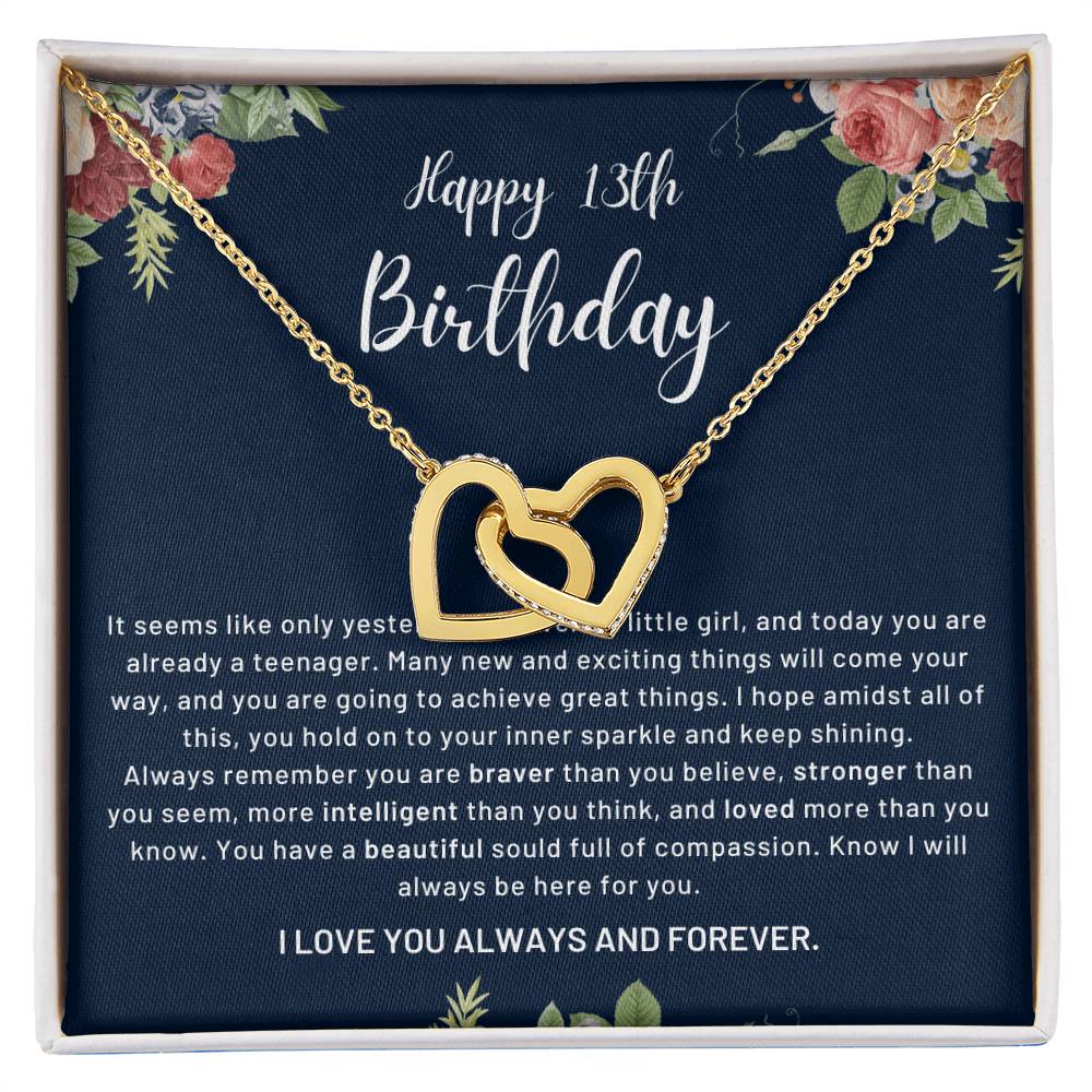 Happy 13Th Birthday Already Teenager Interlocked Hearts Necklace Interlocking Hearts Necklace