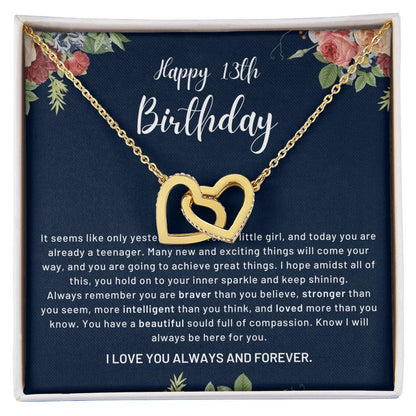 Happy 13Th Birthday Already Teenager Interlocked Hearts Necklace Interlocking Hearts Necklace