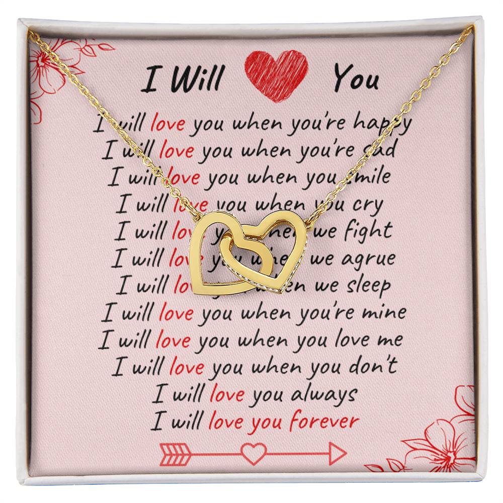 I Will Love You - Spark Romance With This Necklace Interlocking Hearts Necklace