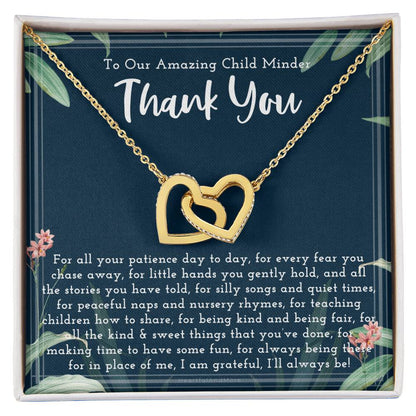 Thank You Gift For Child Minder Child Minder Appreciation Gift Child Minder Leaving Gift Childminder Christmas Gift Child Minder Necklace Interlocking Hearts Necklace