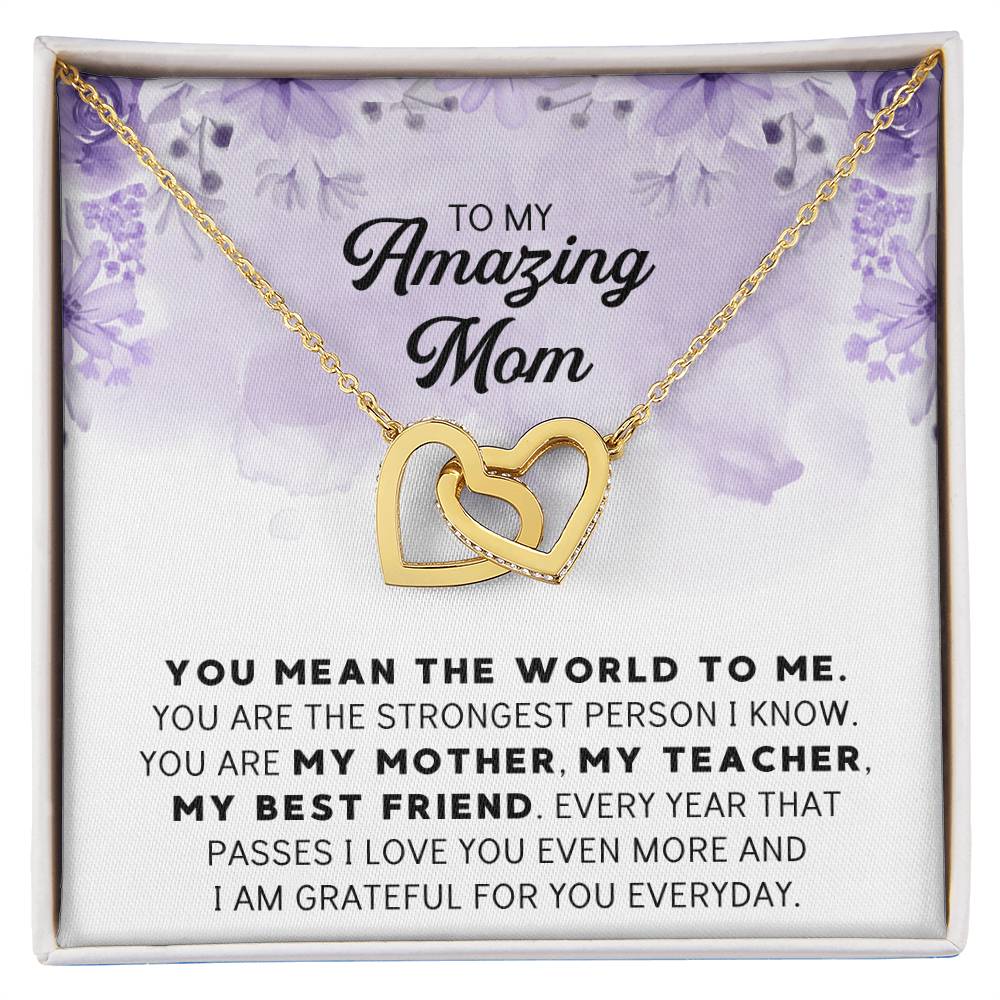 Mothers Day Necklace Gift For Mom From Daughter Mother Of Groom Gift From Son Presents For Mom Birthday Minimalistic Jewelry For Mom Interlocking Hearts Necklace