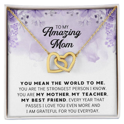 Mothers Day Necklace Gift For Mom From Daughter Mother Of Groom Gift From Son Presents For Mom Birthday Minimalistic Jewelry For Mom Interlocking Hearts Necklace