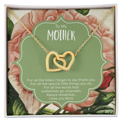 Interlocking Hearts Necklace For Mother