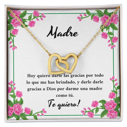Madre Hoy Quiero Darte Las Gracias Por Todo Lo Que Me Has Brindado Interlocking Hearts Necklace