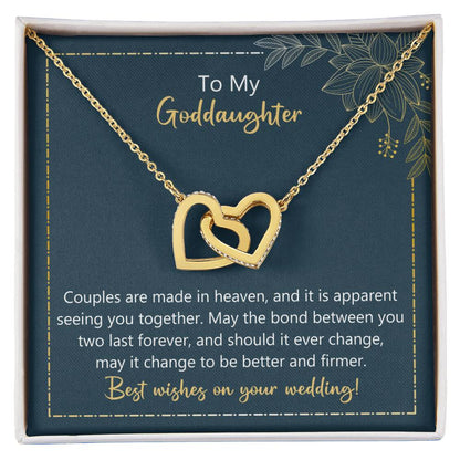 To My Goddaughter May The Bond Between You Two Last Forever Necklace Interlocking Hearts Necklace