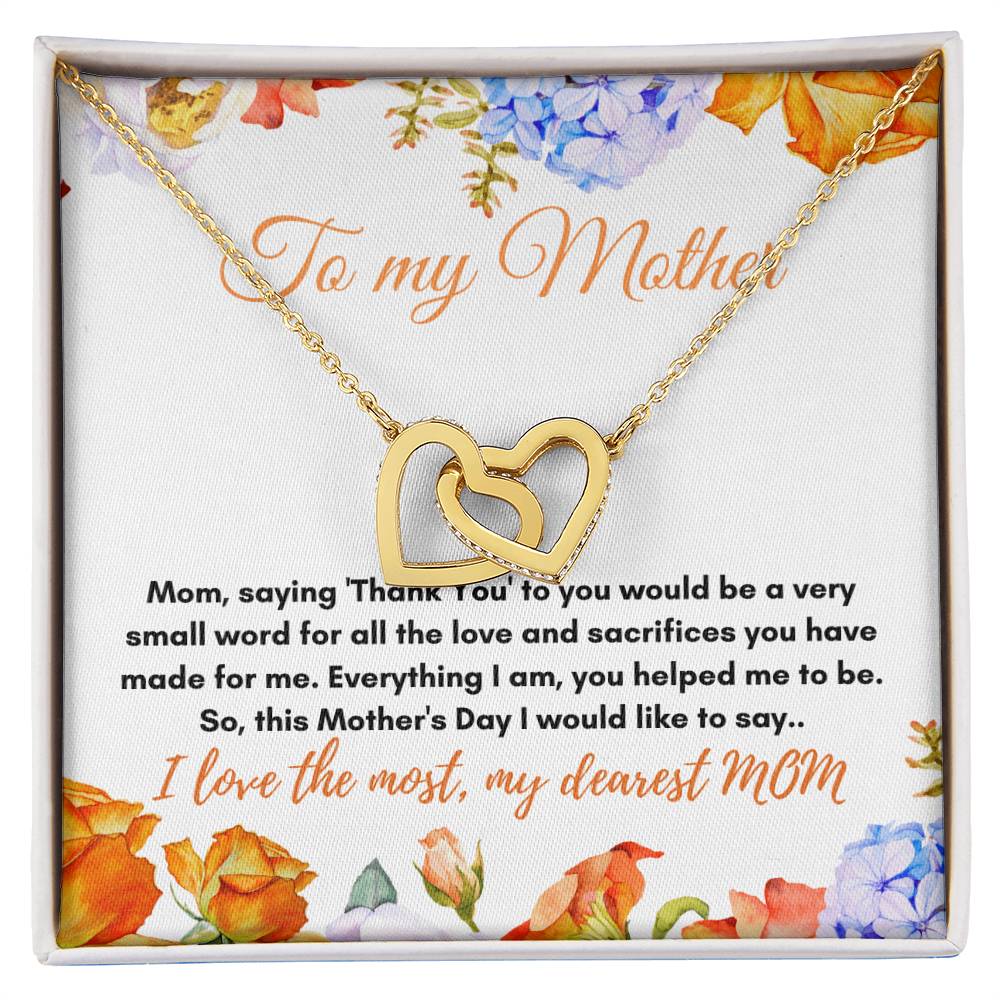 To My Mother Interlocking Hearts Necklace