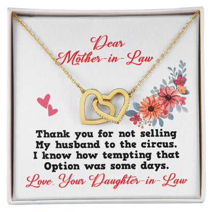 Gift For Mother In Law - Interlocking Heart Necklace Interlocking Hearts Necklace