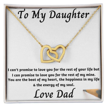 Limited Edition To My Daughter Interlocking Hearts Necklace