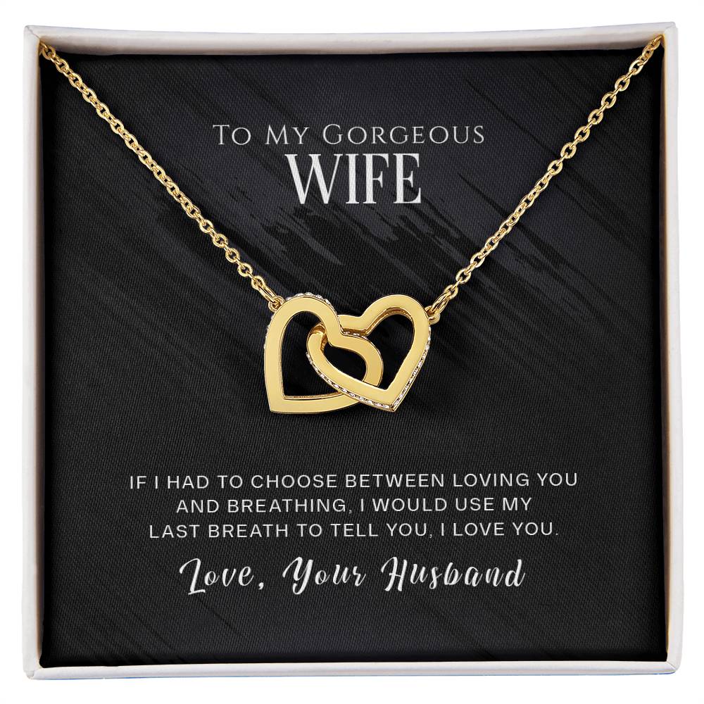 Interlocked Heart Necklace - For Wife Interlocking Hearts Necklace
