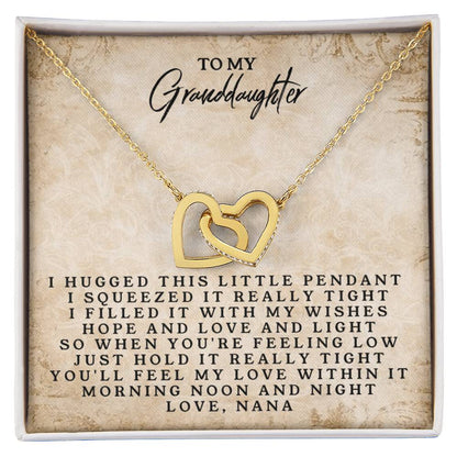 To My Granddaughter Necklace Birthday Gift For Granddaughter Necklace For Granddaughter From Grandma Granddaughter Necklace Interlocking Hearts Necklace