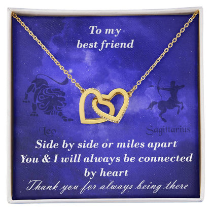 Leo To Sagittarius Best Friend Interlocked Hearts Necklace Interlocking Hearts Necklace