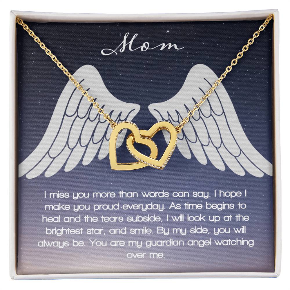 Guardian Angel - Mom Interlocking Hearts Necklace