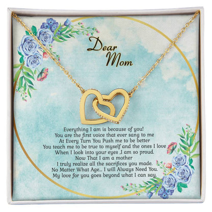 I Will Always Need You Interlocking Hearts Necklace