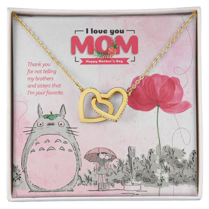 I Love You Mom Interlocked Hearts Necklace Tm2V9 Interlocking Hearts Necklace