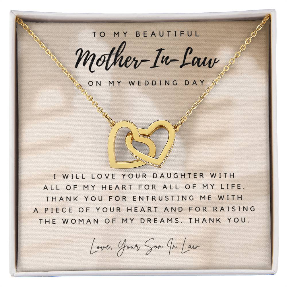 Mother Of The Bride Gift From Groom Mother In Law Gift On Wedding Day From Groom Gifts For Mother Of The Bride Future Mother-In-Law Interlocking Hearts Necklace