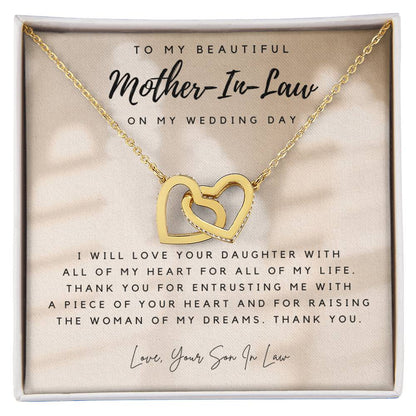Mother Of The Bride Gift From Groom Mother In Law Gift On Wedding Day From Groom Gifts For Mother Of The Bride Future Mother-In-Law Interlocking Hearts Necklace