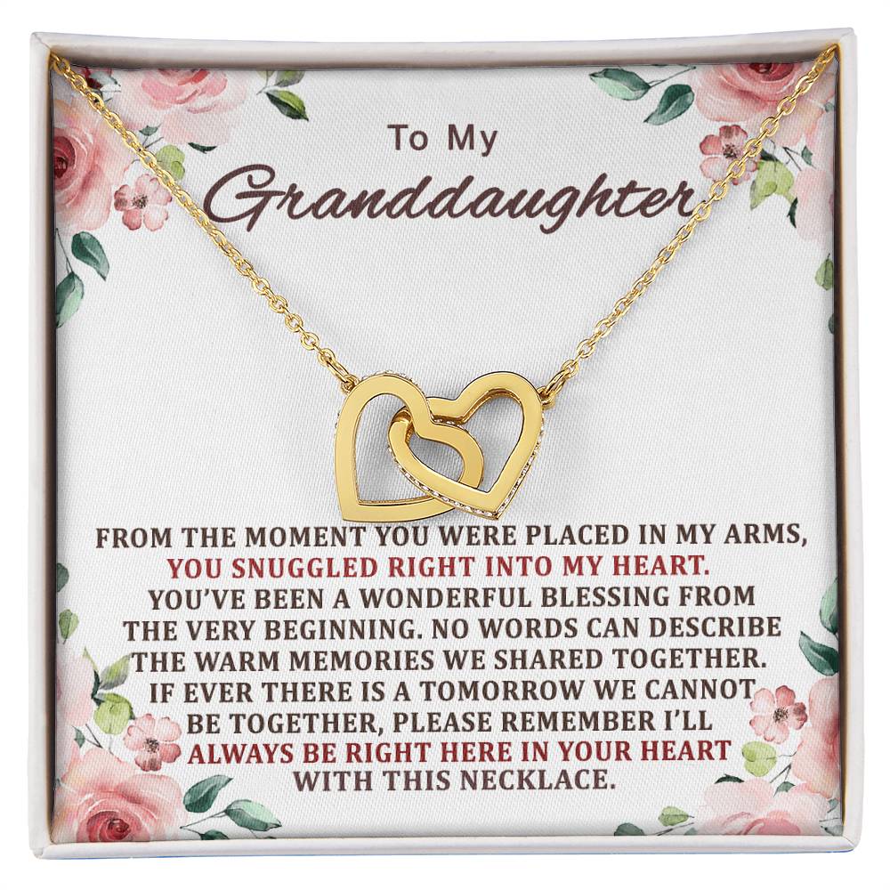 To My Granddaughter Interlocking Hearts Necklace