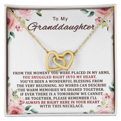 To My Granddaughter Interlocking Hearts Necklace