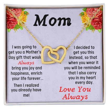 Happy Mother'S Day Mom I Love You - Necklace Interlocking Hearts Necklace