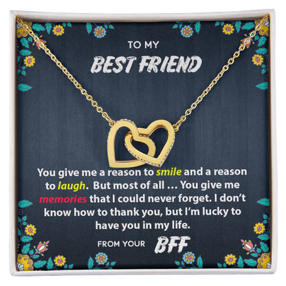 Best Friend Memories Interlocking Hearts Necklace