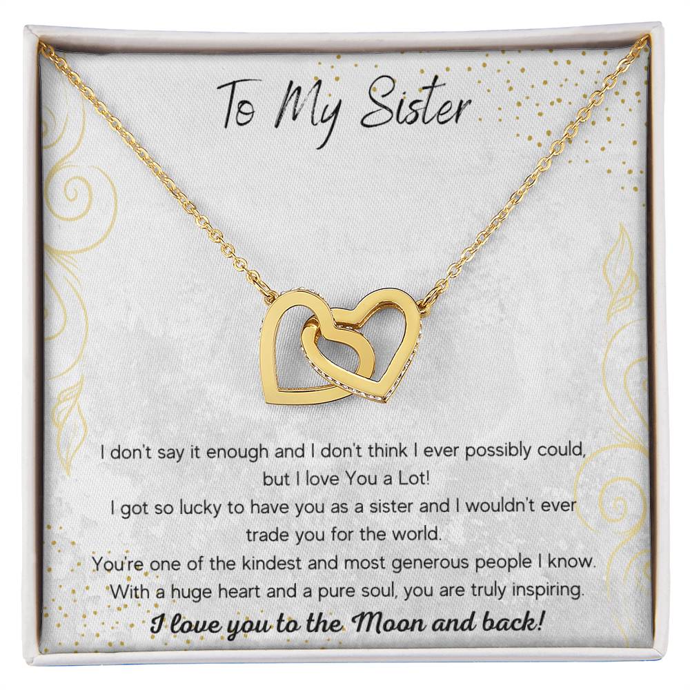 To My Sister Interlocking Hearts Necklace