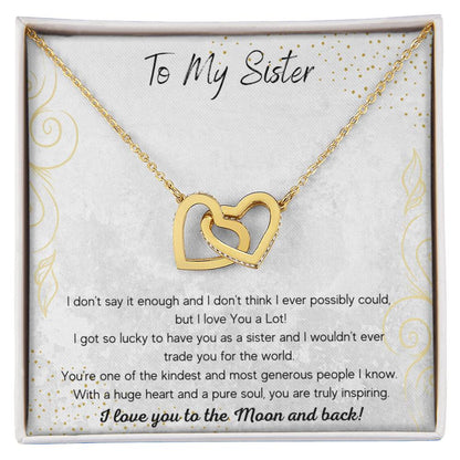 To My Sister Interlocking Hearts Necklace