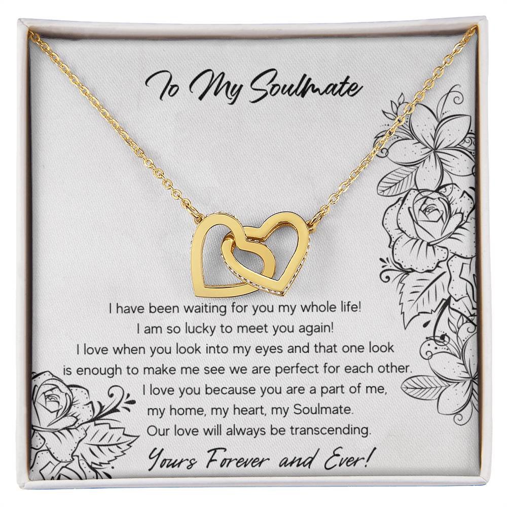 To My Soulmate Interlocking Hearts Necklace