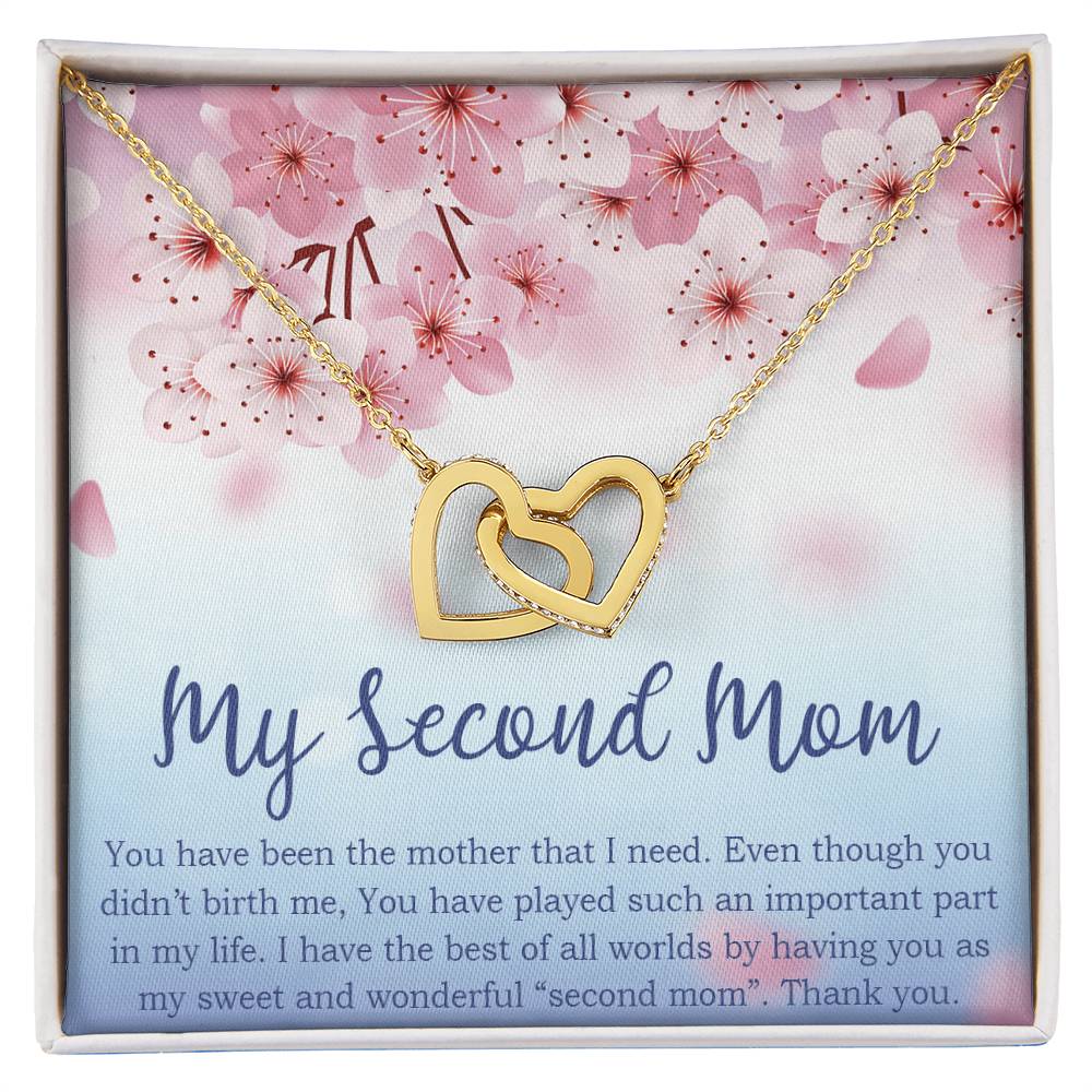 To My Second Mom Gifts Interlocking Hearts Necklace Gift For Mother In Law Stepmother Gifts For Unbiological Mom Gifts For Godmother Gifts For Her